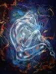 Icy Embrace, 2008, 80x60, acryl på lærred, 2000 Dkk For sale in Gallery Art Danish,København